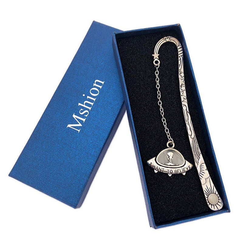 Mshion Metal Bookmarks with Chain,Unique Glow in The Dark Bookmark,Inspirational Book Markers for Book Lovers Delicate Gifts - Image 1